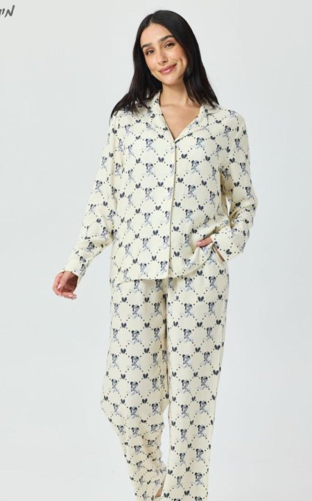 סט פיג'מה מכופתרת דקה מיני