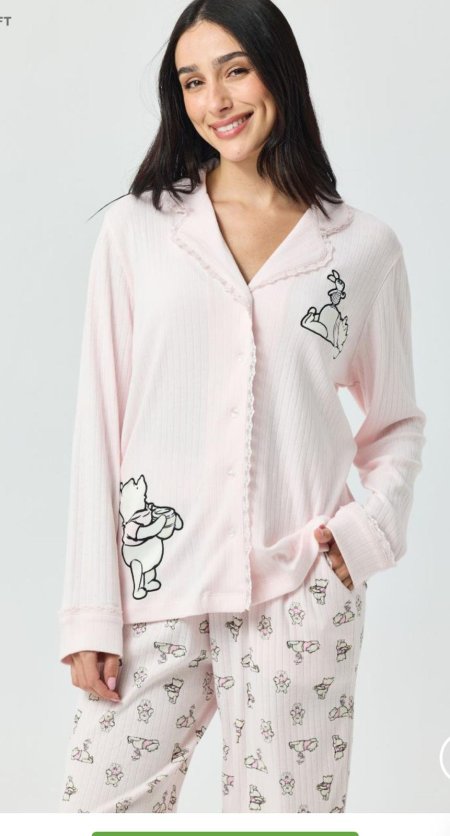 סט פיג'מה מכופתרת דקה Winnie The POOH