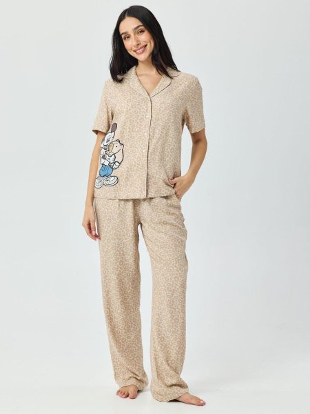 סט פיג'מה מכופתרת מיקי