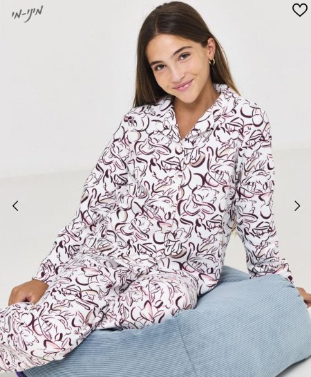 סט פיג'מה מכופתרת mickey&frends