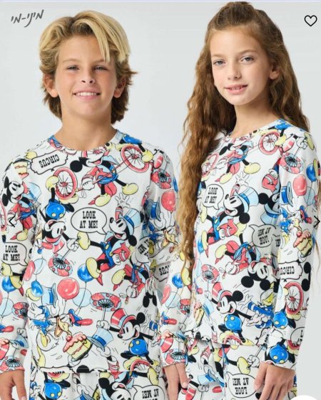 סט פיג'מה יוניסקס ארוכה mickey