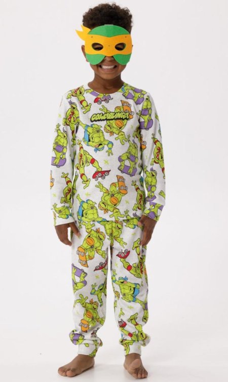 סט פיג'מה עם מסיכת אורות TMNT