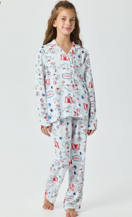 סט פיג'מה מכופתרת דקה Dumbo