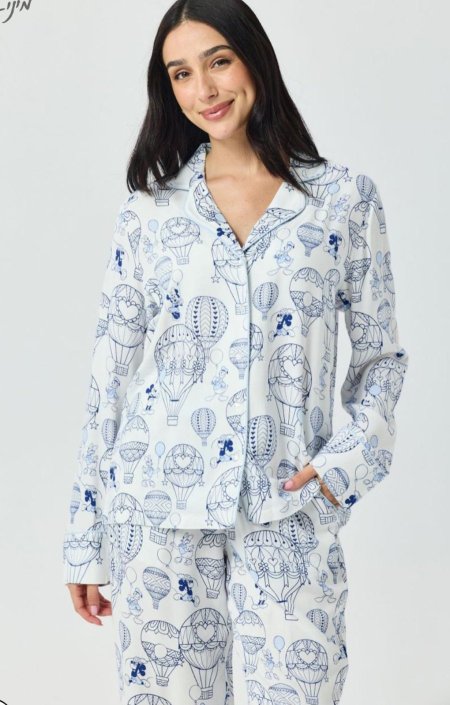 סט פיג'מה מכופתרת דקה mickey