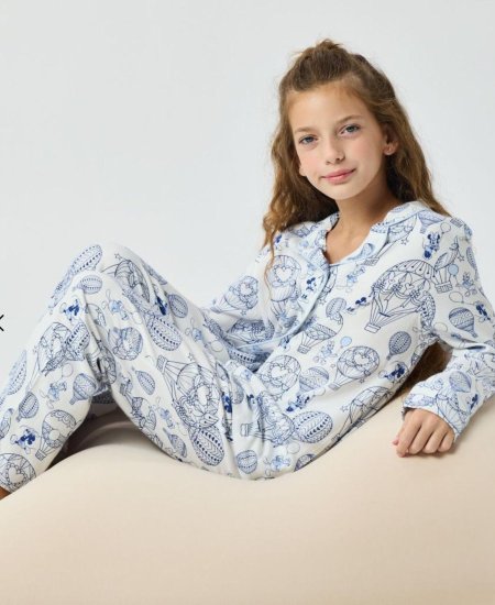 סט פיג'מה מכופתרת דקה mickey